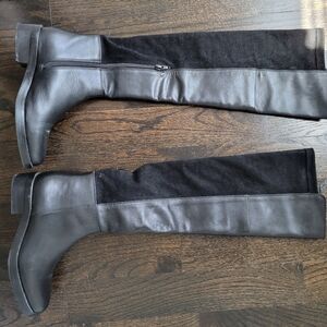 Women Leather Faux Suede OTK Boots